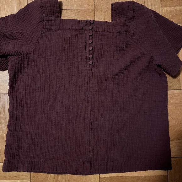 Madewell Lightspun Harlow Square-Neck Top Purple - Picture 2 of 5